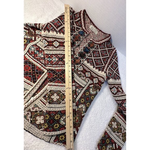 ALDO MARTINS (Anthropologie) Inverness Red Wool/Alpaca Cardigan, Size Small - Picture 13 of 14